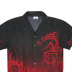 DOGNOSE Boys Black & Red Tribal Dragon Pattern Shirt M Polyester Summer