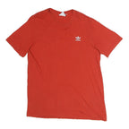 ADIDAS Mens Red Crew Neck T-Shirt XL Cotton Casual Sportswear