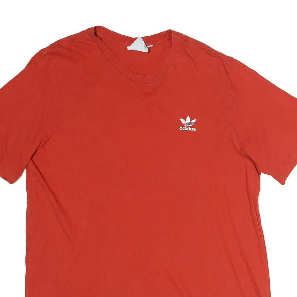 ADIDAS Mens Red Crew Neck T-Shirt XL Cotton Casual Sportswear