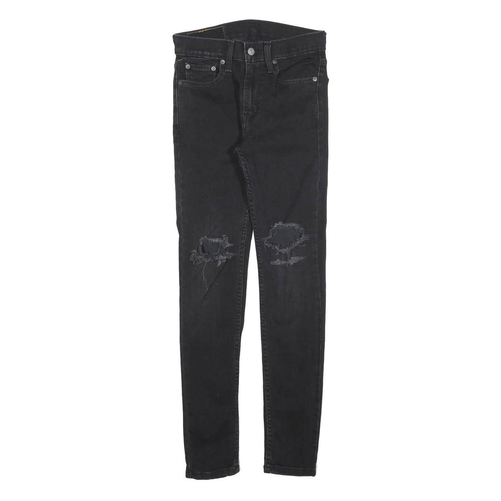 LEVI'S 519 Mens Slim Skinny Denim Black W28 L30 Distressed Stretch Cotton