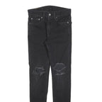 LEVI'S 519 Mens Slim Skinny Denim Black W28 L30 Distressed Stretch Cotton