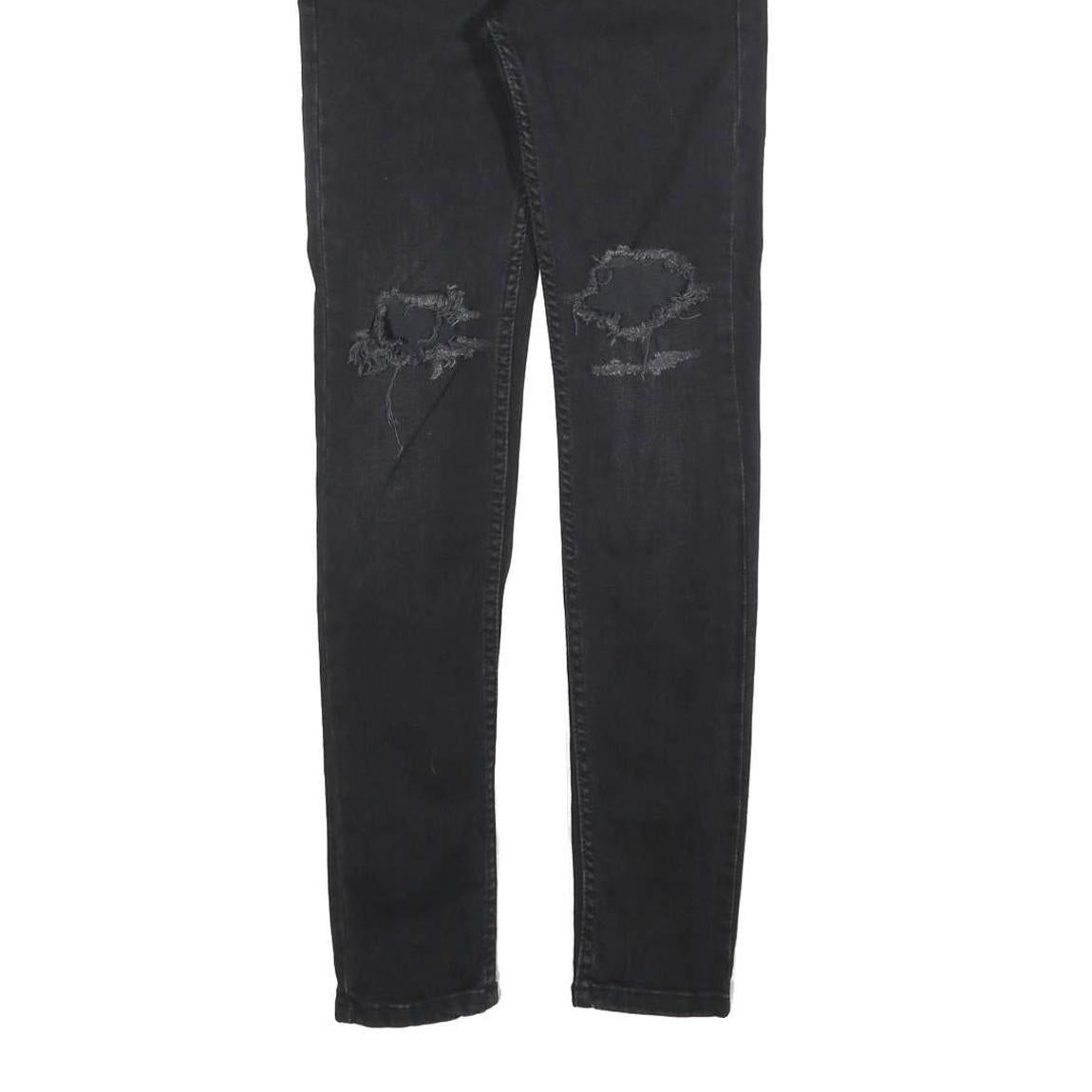 LEVI'S 519 Mens Slim Skinny Denim Black W28 L30 Distressed Stretch Cotton