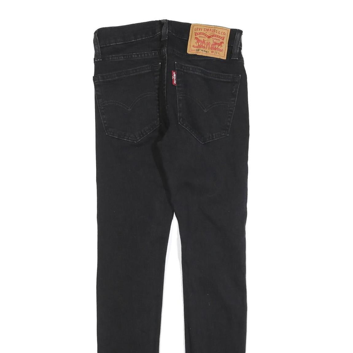 LEVI'S 519 Mens Slim Skinny Denim Black W28 L30 Distressed Stretch Cotton