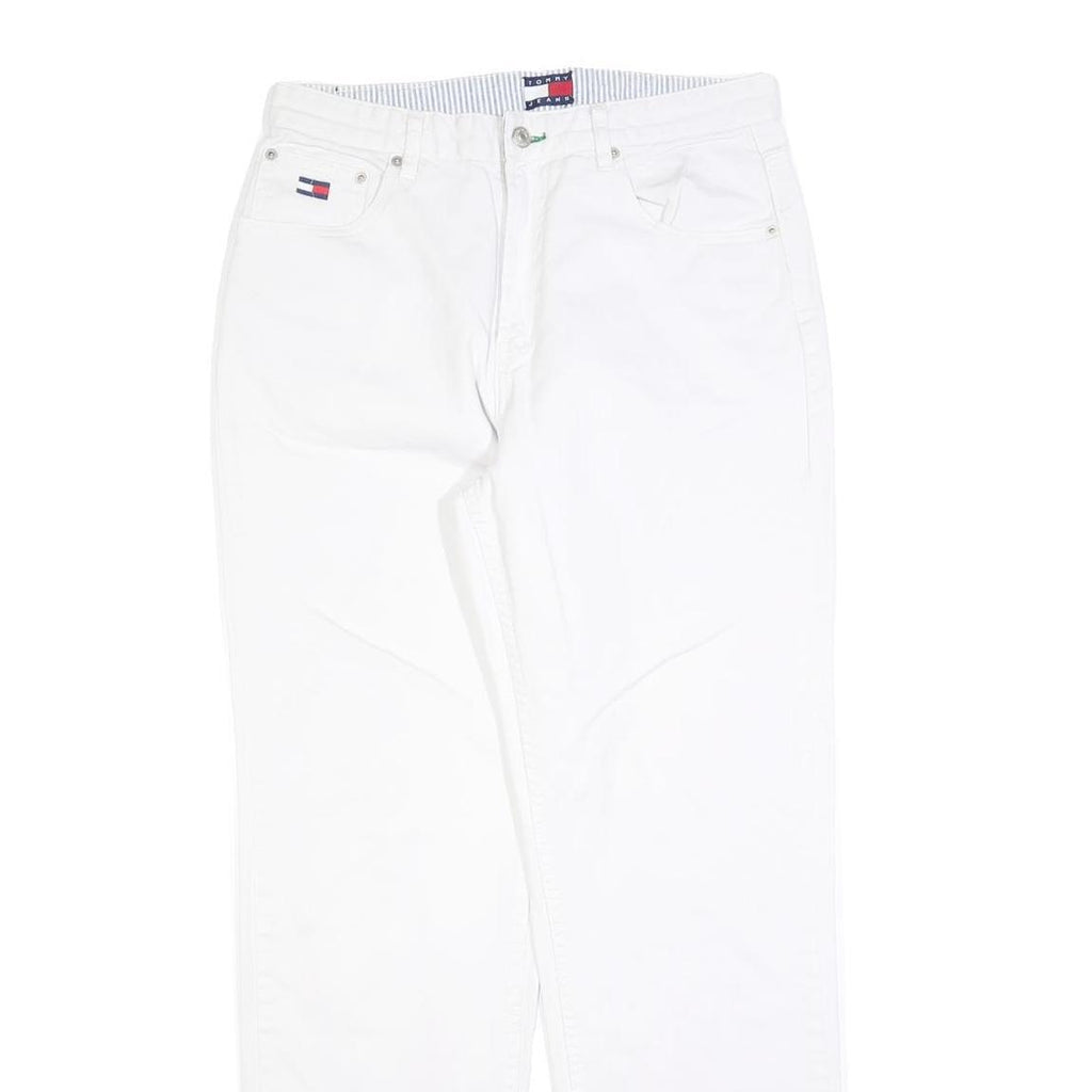TOMMY HILFIGER Womens Jeans White Regular Straight Denim W32 L30 Classic Casual