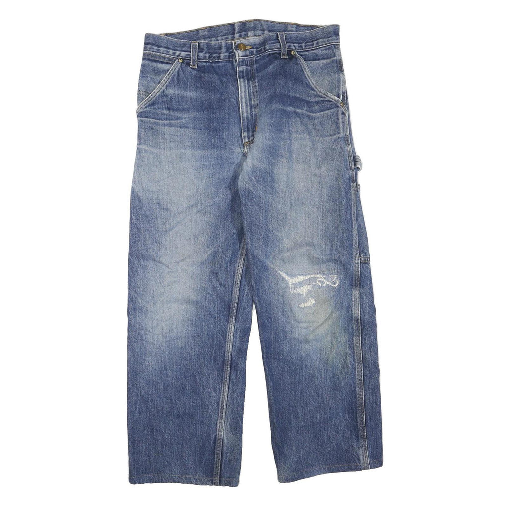 CARHARTT Mens Regular Fit Blue Denim Straight Leg W34 L26 Workwear Jeans