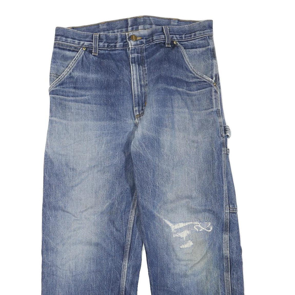 CARHARTT Mens Regular Fit Blue Denim Straight Leg W34 L26 Workwear Jeans