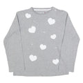 AUSTRALIAN Womens Grey Sweatshirt S Cotton Blend Crew Neck Heart Print Casual