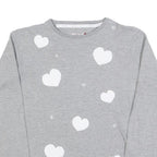 AUSTRALIAN Womens Grey Sweatshirt S Cotton Blend Crew Neck Heart Print Casual