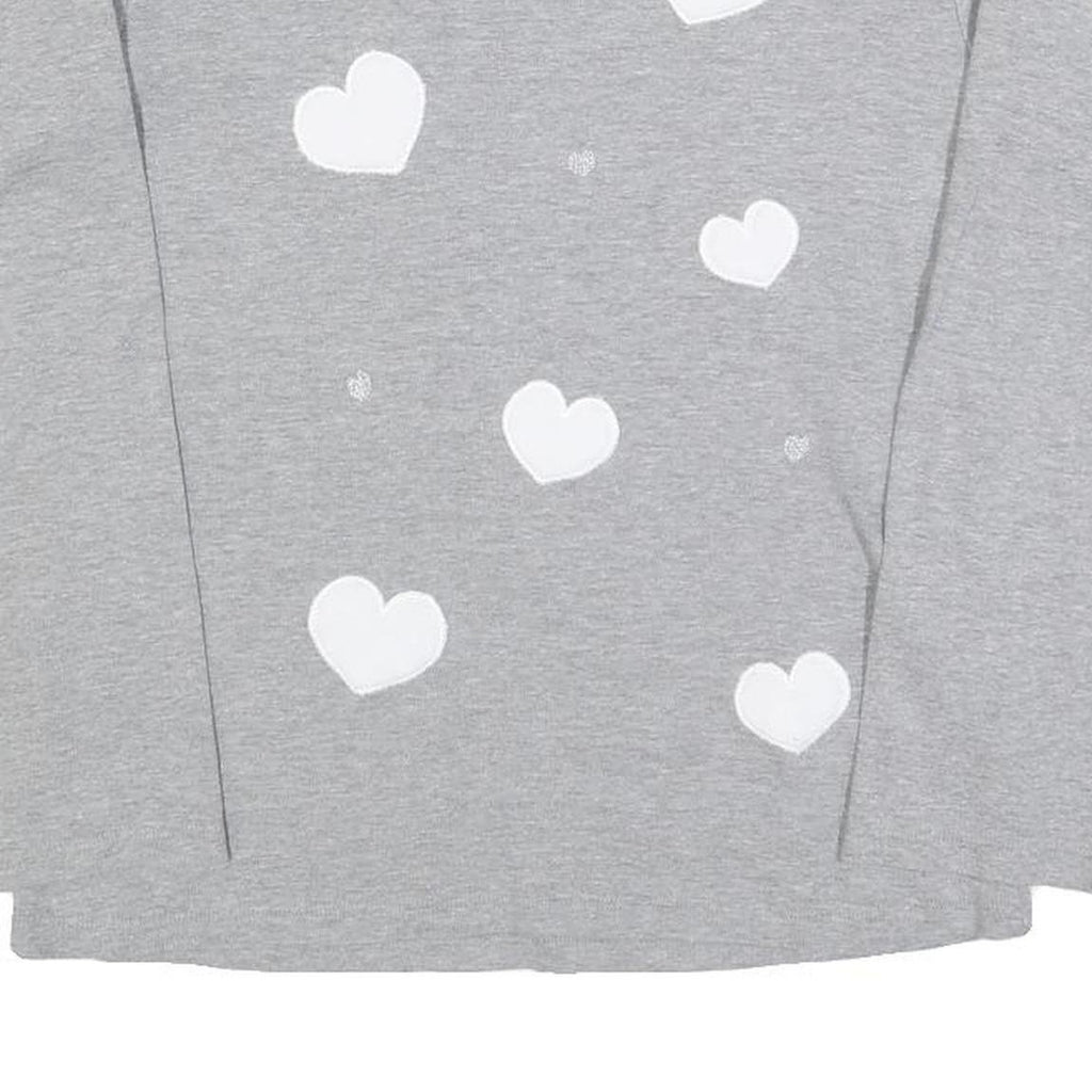 AUSTRALIAN Womens Grey Sweatshirt S Cotton Blend Crew Neck Heart Print Casual