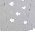AUSTRALIAN Womens Grey Sweatshirt S Cotton Blend Crew Neck Heart Print Casual
