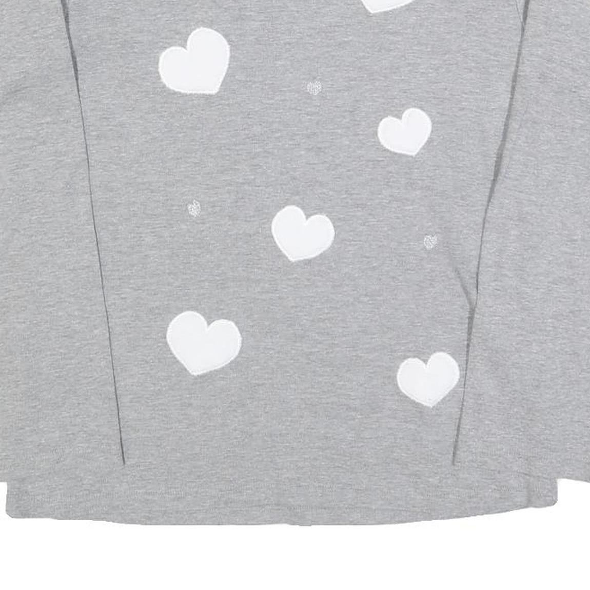 AUSTRALIAN Womens Grey Sweatshirt S Cotton Blend Crew Neck Heart Print Casual