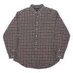 TOMMY HILFIGER Mens Black & Red Check Shirt XL Button Down Long Sleeve Fine