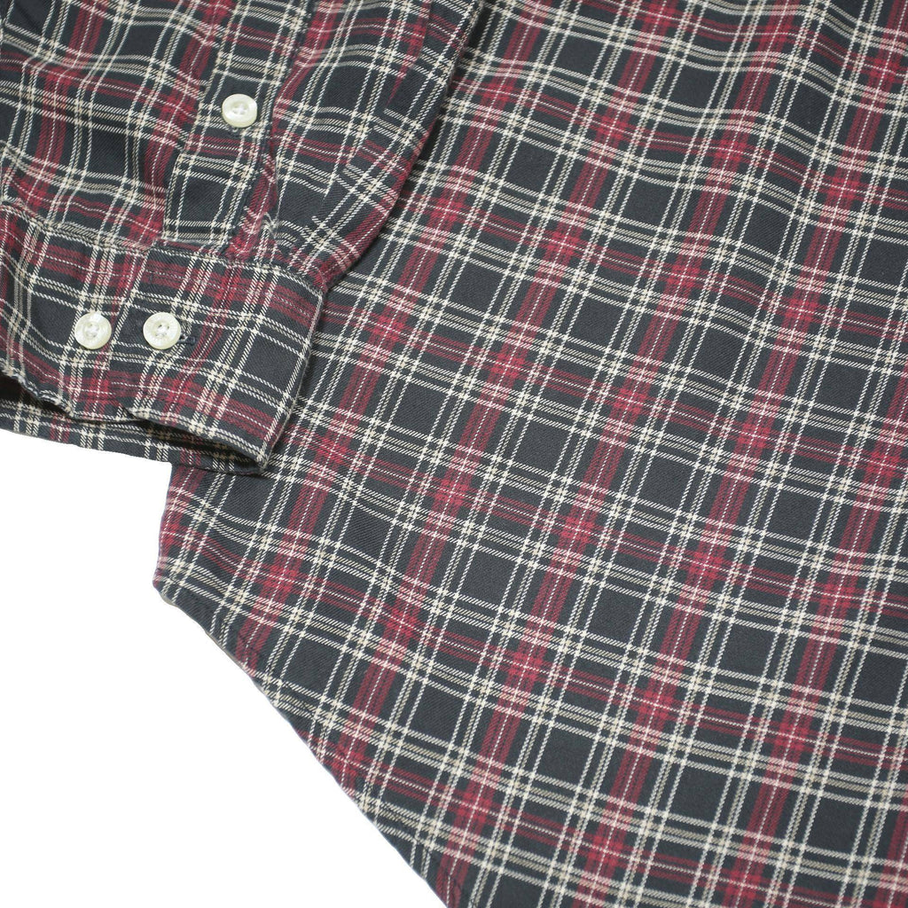 TOMMY HILFIGER Mens Black & Red Check Shirt XL Button Down Long Sleeve Fine