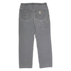 CARHARTT Mens Cotton Blend Grey Regular Straight Trousers W32 L28 Workwear