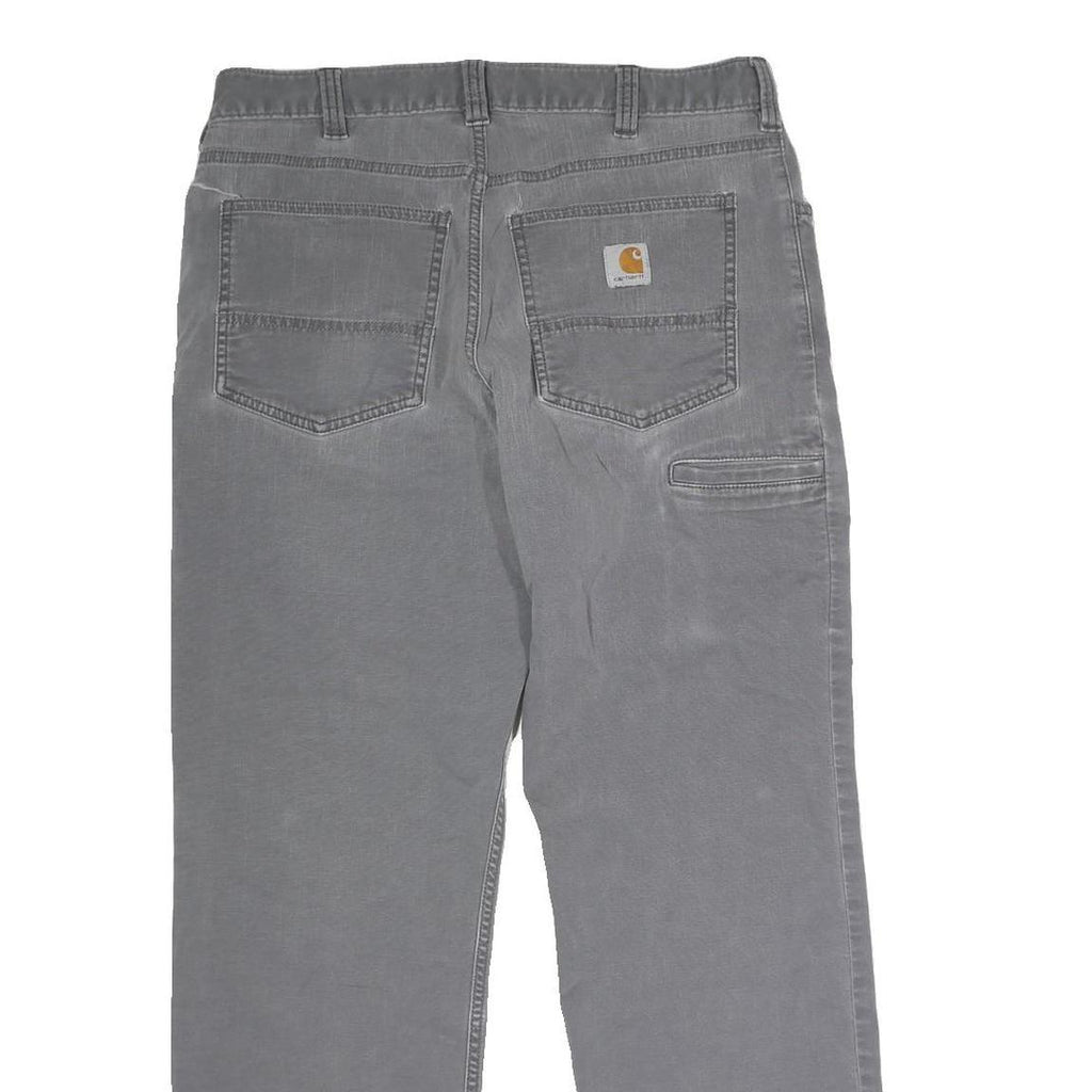 CARHARTT Mens Cotton Blend Grey Regular Straight Trousers W32 L28 Workwear