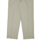 Mens Regular Fit Beige Cotton Blend Trousers W36 L30 Zip Closure Straight Leg