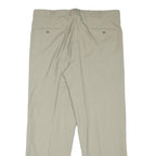Mens Regular Fit Beige Cotton Blend Trousers W36 L30 Zip Closure Straight Leg
