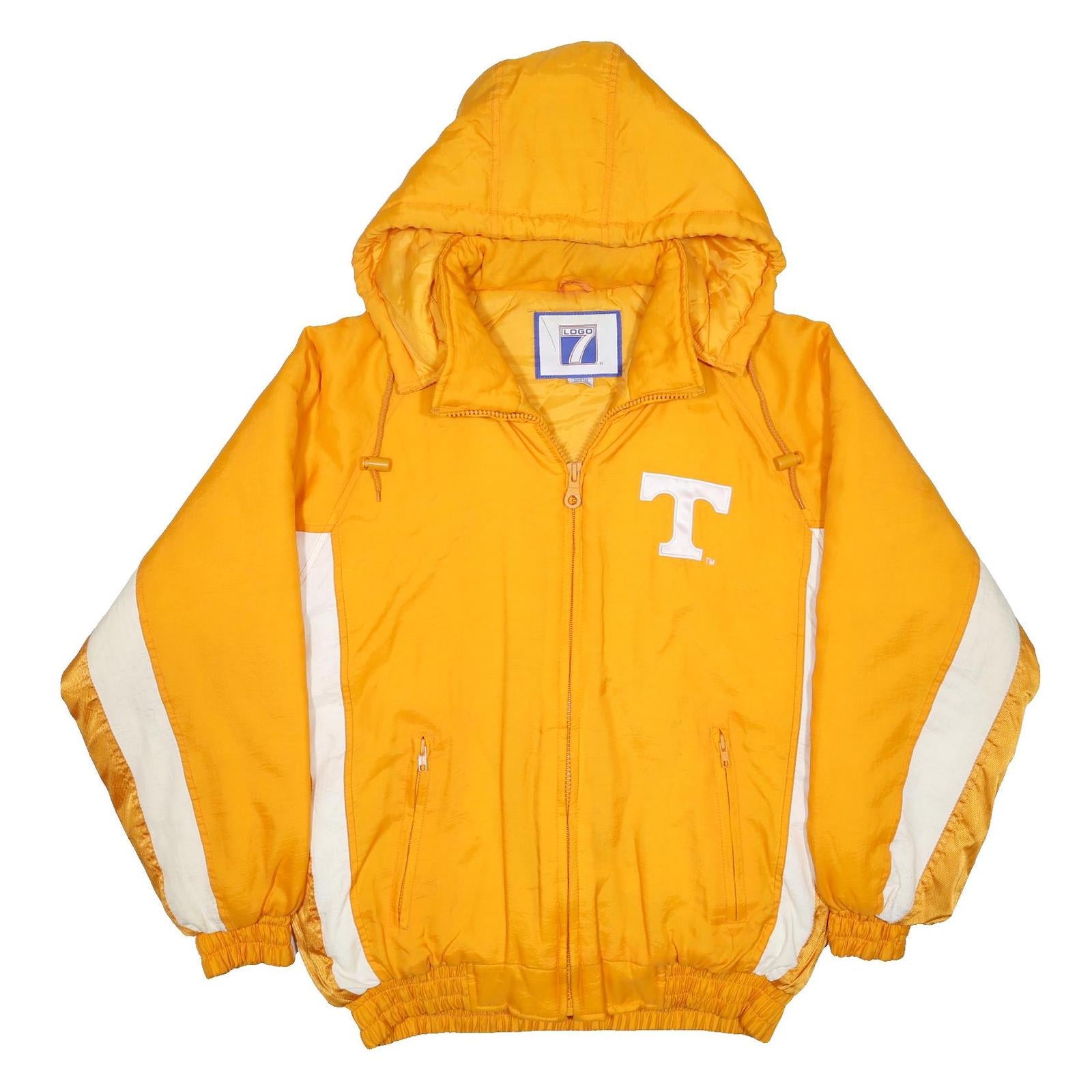LOGO 7 Mens Yellow & White Tennessee Volunteers Hooded Jacket M Nylon Zip Plain