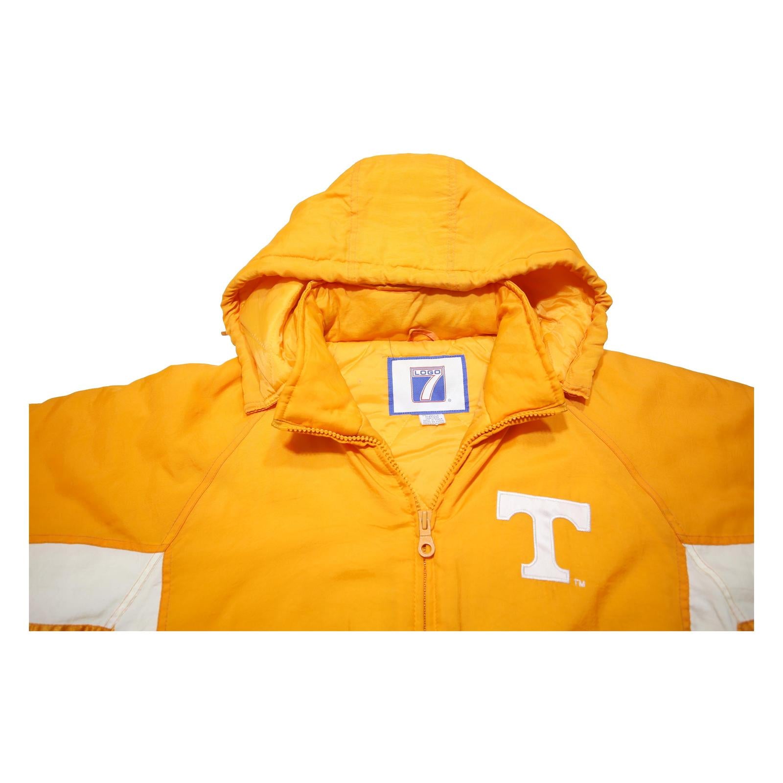 LOGO 7 Mens Yellow & White Tennessee Volunteers Hooded Jacket M Nylon Zip Plain