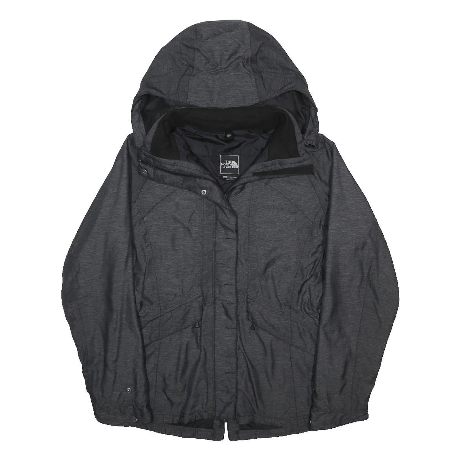 THE NORTH FACE Womens Grey Zip Jacket M Polyester Blend Outdoor Hooded