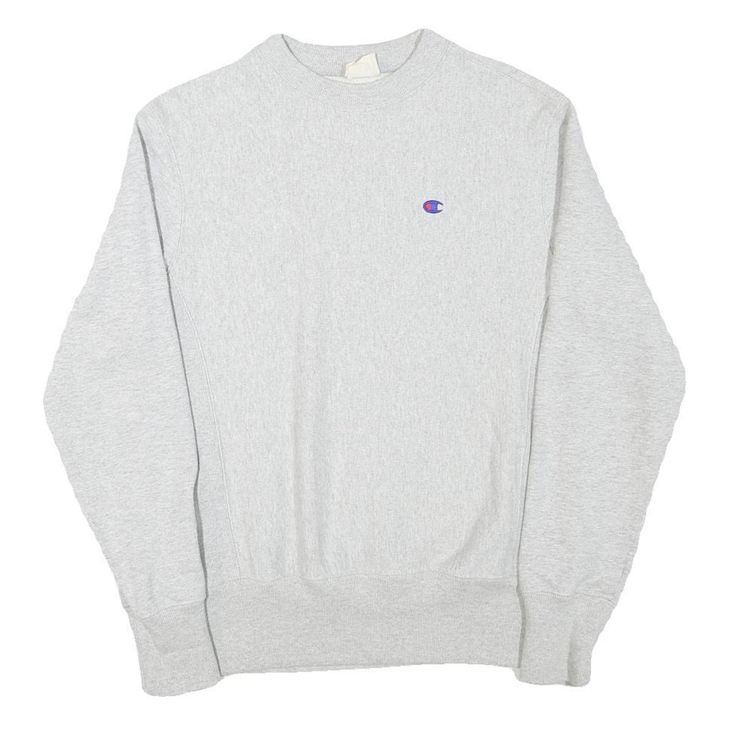 CHAMPION Mens Grey Crew Neck S Cotton Blend Sweatshirt Classic Logo