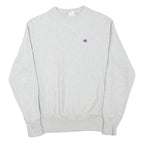 CHAMPION Mens Grey Crew Neck S Cotton Blend Sweatshirt Classic Logo