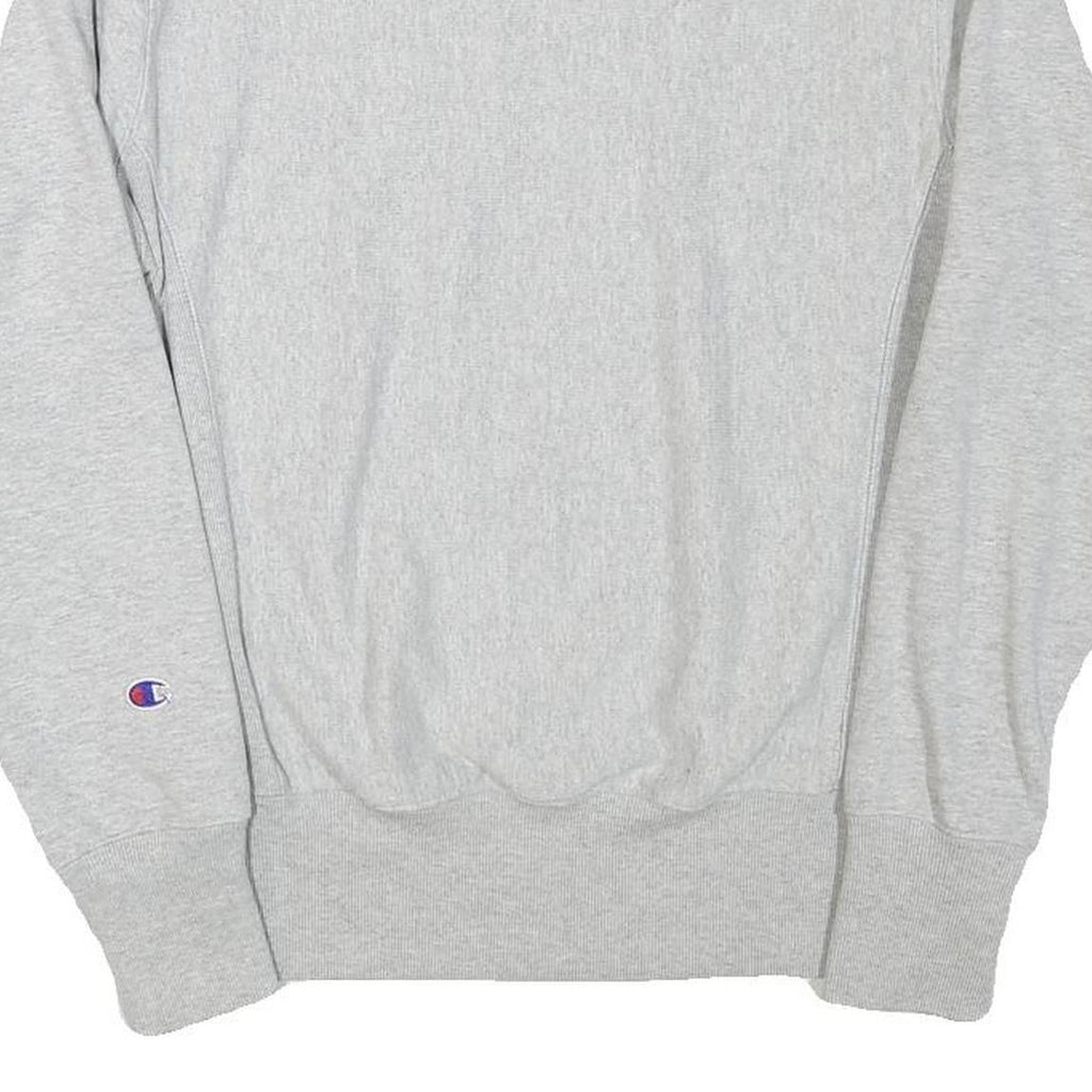 CHAMPION Mens Grey Crew Neck S Cotton Blend Sweatshirt Classic Logo