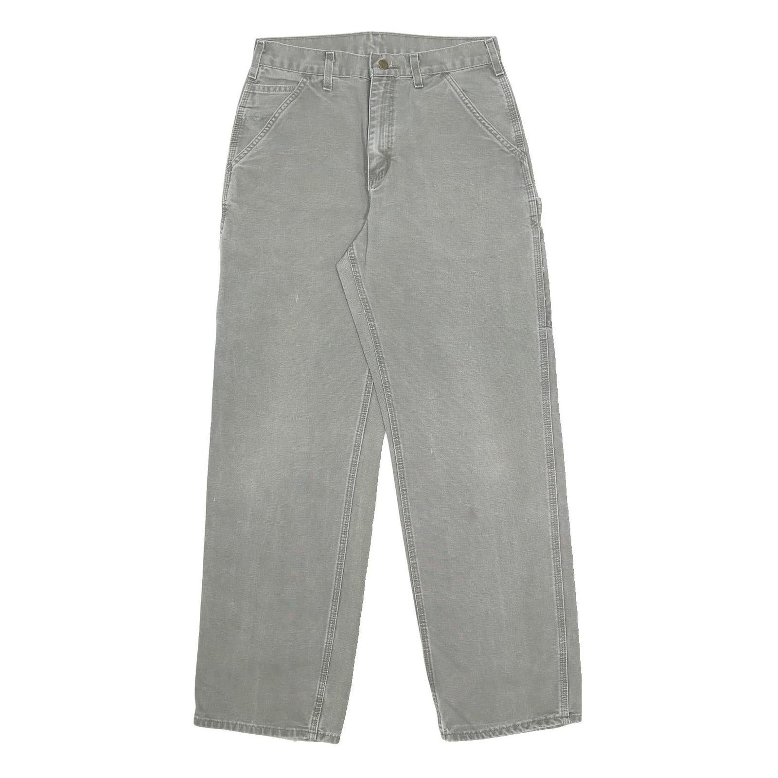 CARHARTT Mens Cotton Grey Relaxed Straight Trousers W31 L32 Workwear Utility