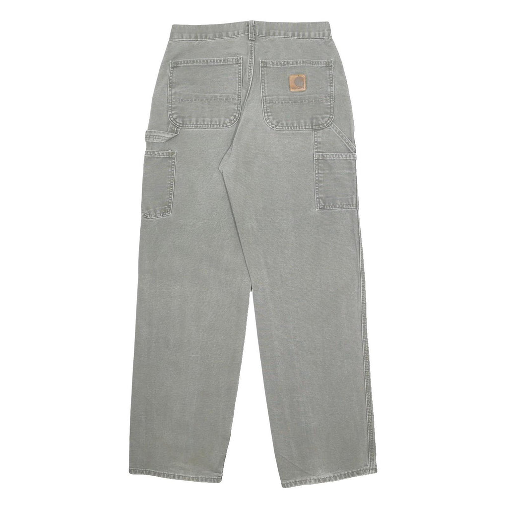 CARHARTT Mens Cotton Grey Relaxed Straight Trousers W31 L32 Workwear Utility