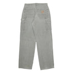 CARHARTT Mens Cotton Grey Relaxed Straight Trousers W31 L32 Workwear Utility