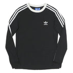 ADIDAS Womens Black & White Long Sleeve Crew Neck T-Shirt UK 8 Casual Sportswear