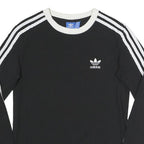 ADIDAS Womens Black & White Long Sleeve Crew Neck T-Shirt UK 8 Casual Sportswear