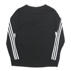 ADIDAS Womens Black & White Long Sleeve Crew Neck T-Shirt UK 8 Casual Sportswear
