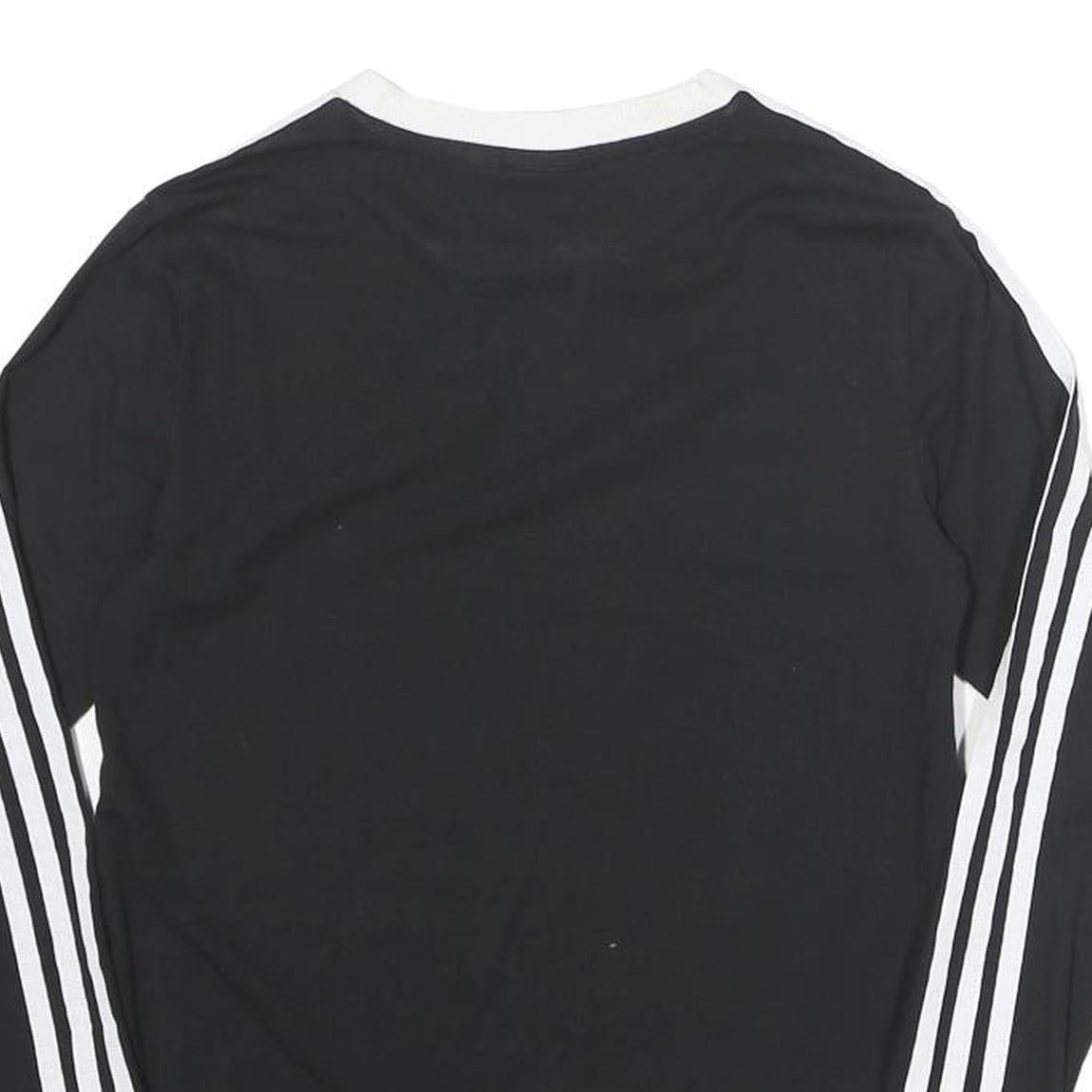 ADIDAS Womens Black & White Long Sleeve Crew Neck T-Shirt UK 8 Casual Sportswear