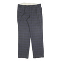 RITEX Mens Wool Regular Blue Grey Checked Trousers W34 L30 Classic Zip Closure