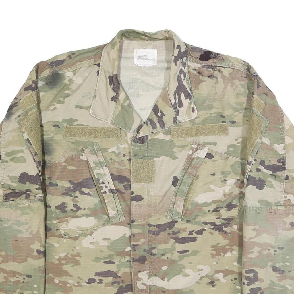 AMERICAN APPAREL Mens Green Camouflage Cotton Blend Jacket M Button Outdoor