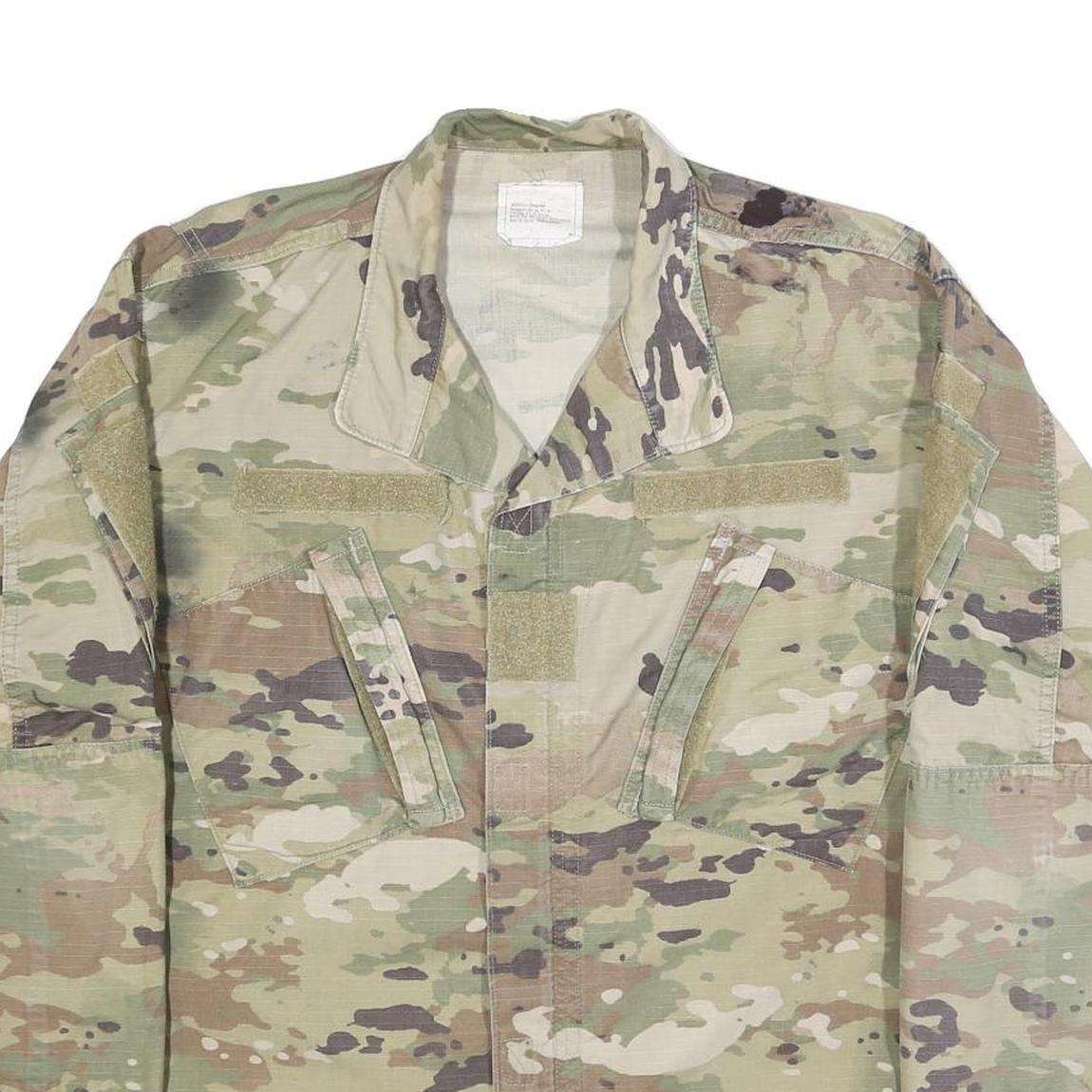 AMERICAN APPAREL Mens Green Camouflage Cotton Blend Jacket M Button Outdoor
