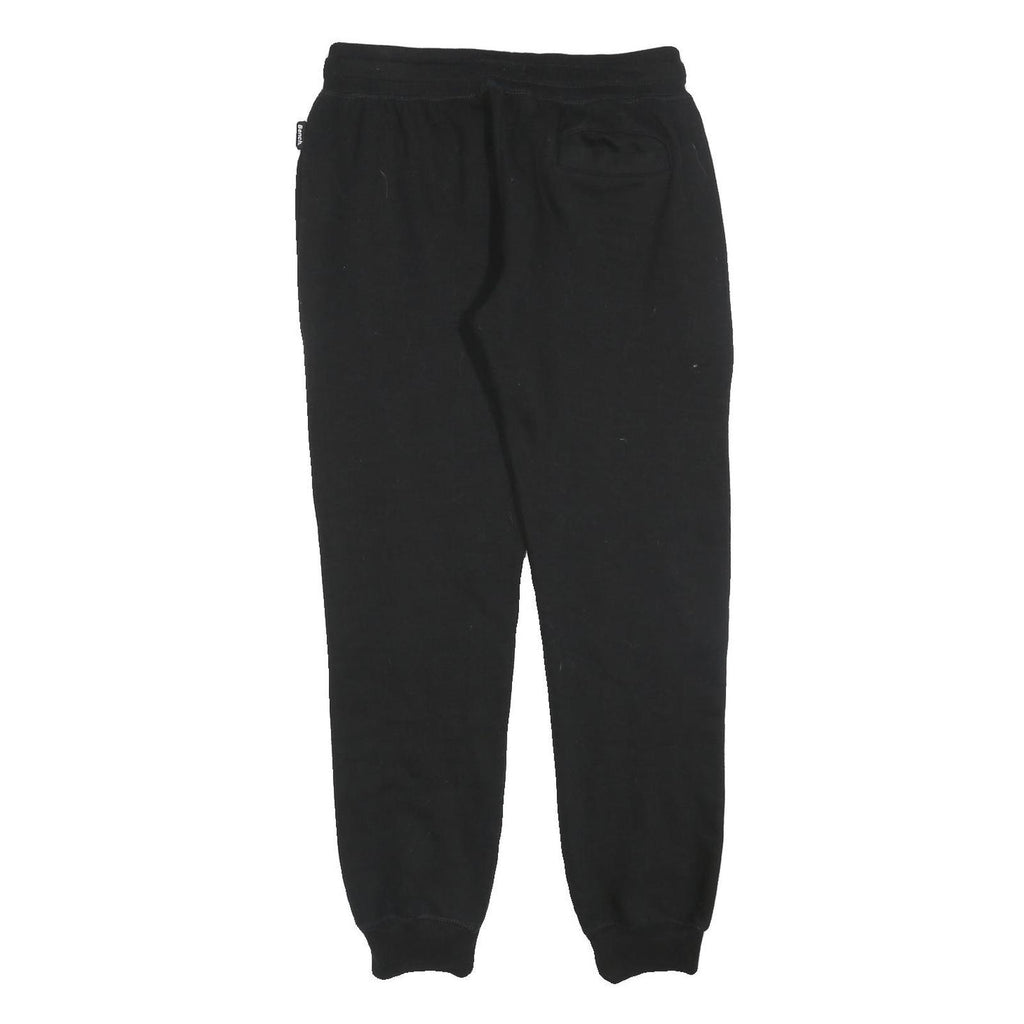 BENCH Womens Joggers Black S W28 L29 Cotton Blend Regular Fit Tapered Leg Logo