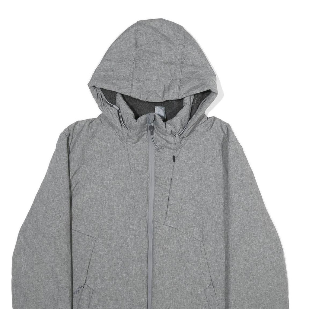 CHAMPION Womens Grey Hooded Zip Jacket M Polyester Plain Lightweight Activewear