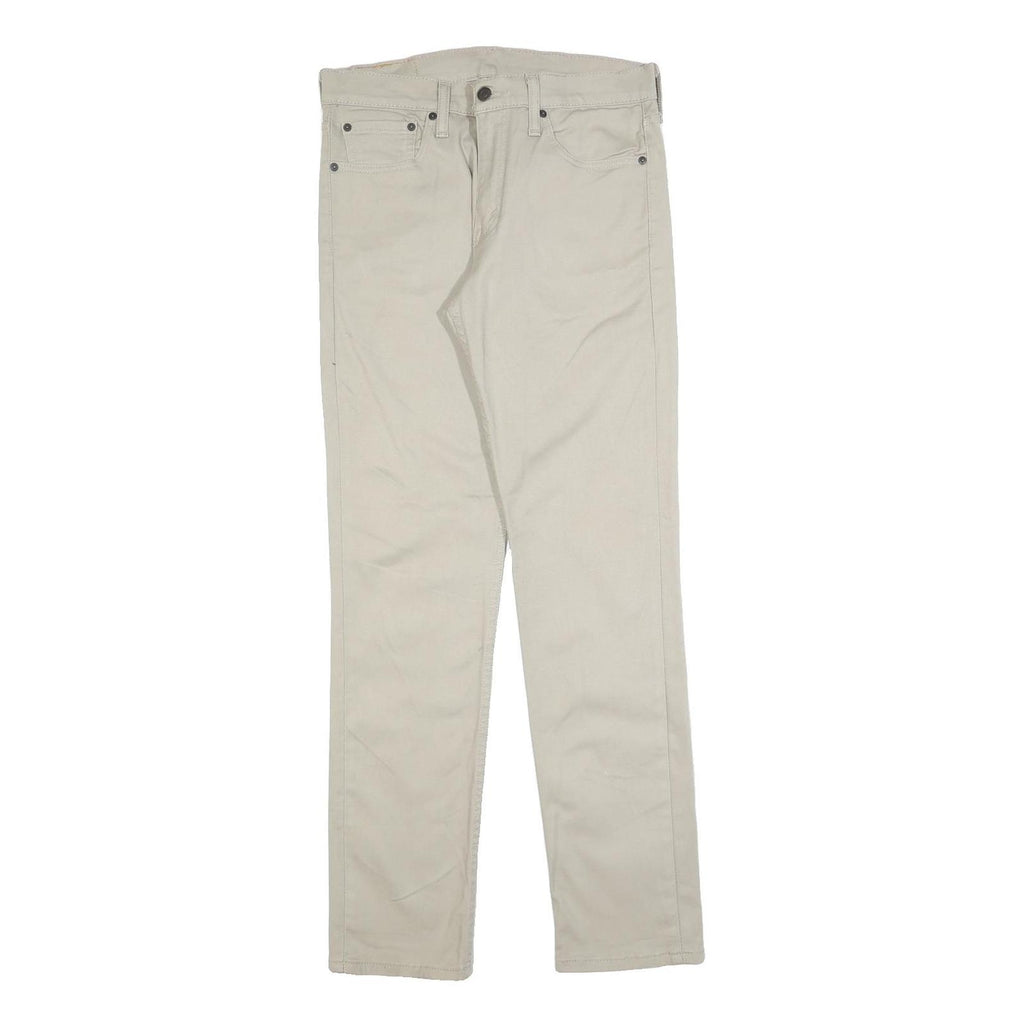 LEVI'S Mens Cotton Blend Beige Slim Skinny Trousers W31 L32 Casual Zip Fastening