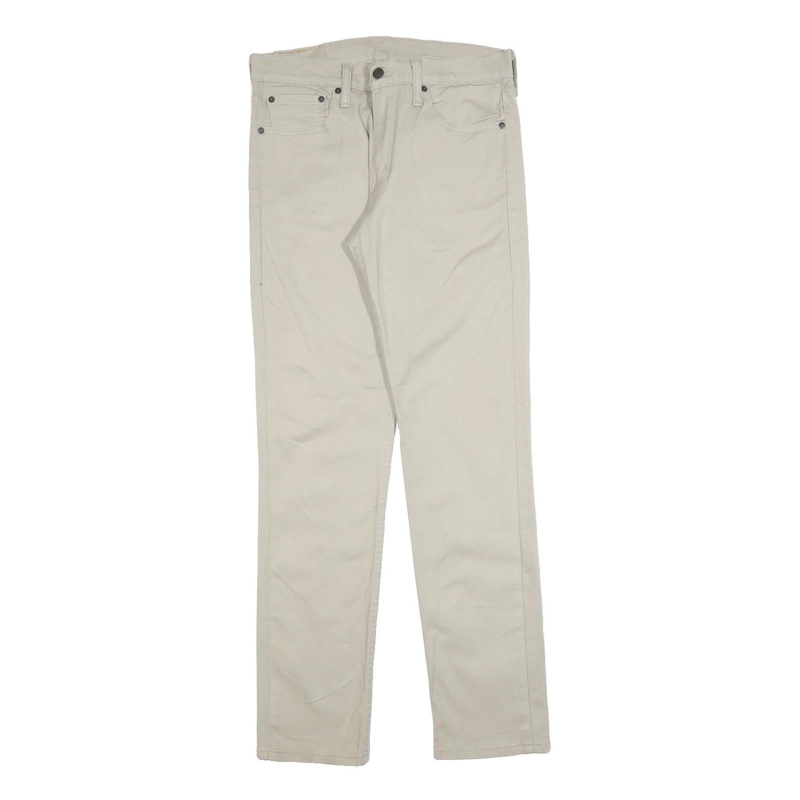 LEVI'S Mens Cotton Blend Beige Slim Skinny Trousers W31 L32 Casual Zip Fastening