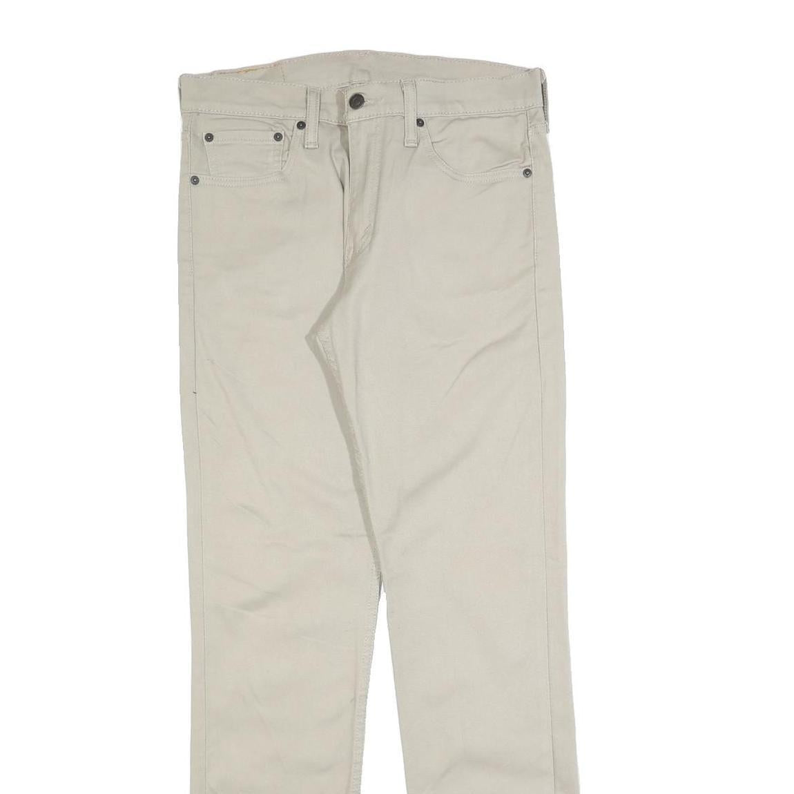 LEVI'S Mens Cotton Blend Beige Slim Skinny Trousers W31 L32 Casual Zip Fastening