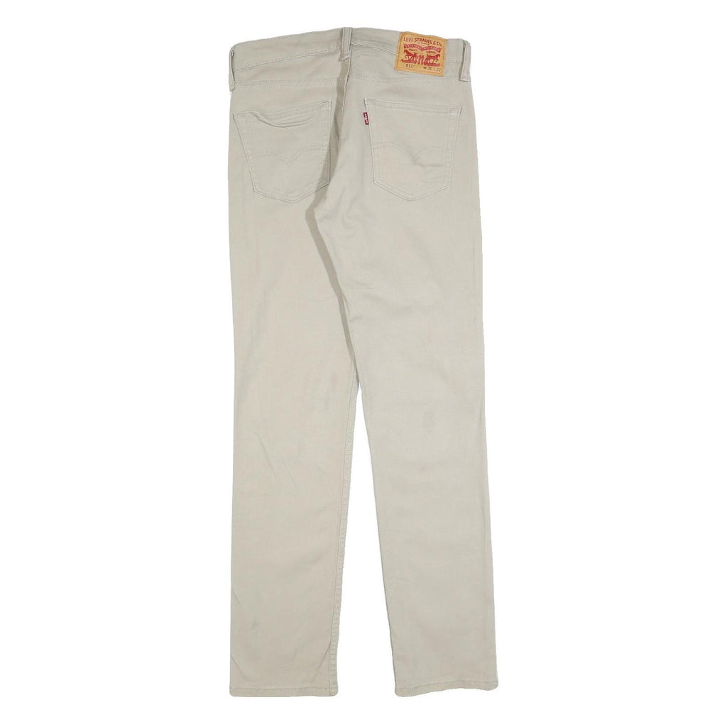 LEVI'S Mens Cotton Blend Beige Slim Skinny Trousers W31 L32 Casual Zip Fastening
