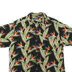 PURITAN Mens Black Green & Orange Floral Cotton Blend Shirt M Summer Casual