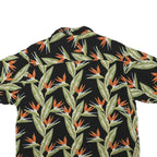 PURITAN Mens Black Green & Orange Floral Cotton Blend Shirt M Summer Casual