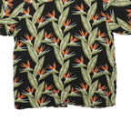 PURITAN Mens Black Green & Orange Floral Cotton Blend Shirt M Summer Casual