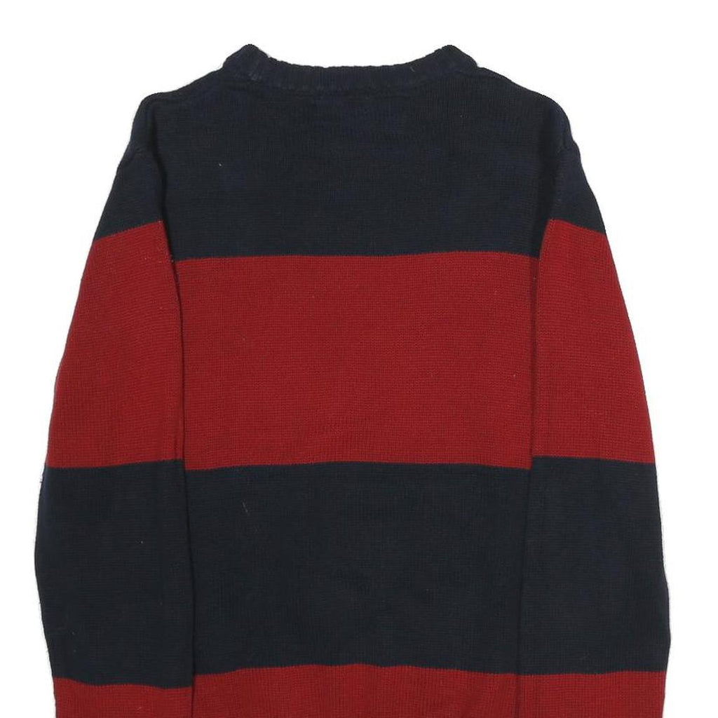 NAUTICA Mens Navy & Red Patterned Jumper Crew Neck Cotton S Classic Stripe