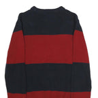 NAUTICA Mens Navy & Red Patterned Jumper Crew Neck Cotton S Classic Stripe