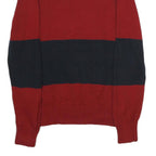 NAUTICA Mens Navy & Red Patterned Jumper Crew Neck Cotton S Classic Stripe