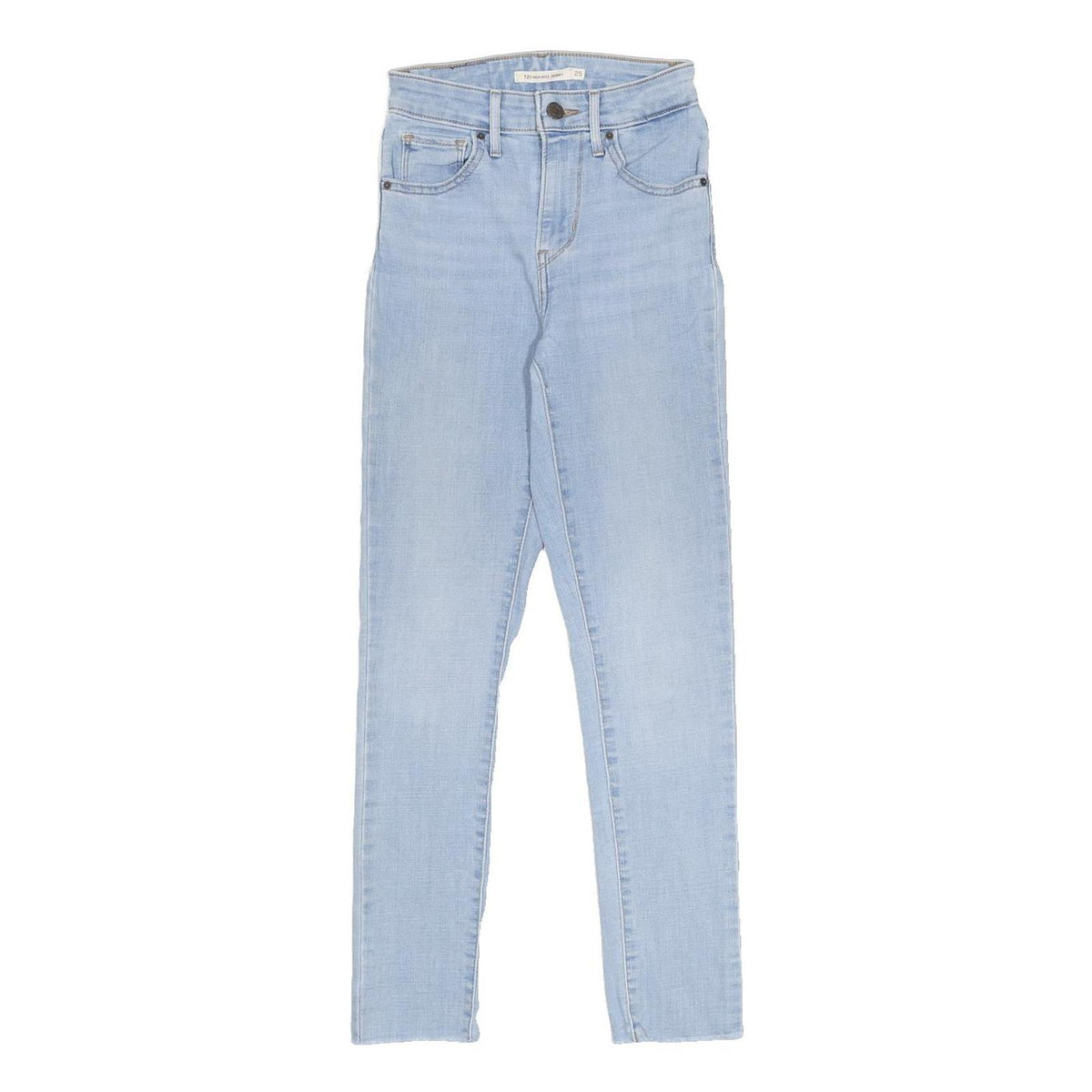 LEVI'S 721 Womens Slim Light Blue Denim Jeans Cotton Blend W22 L26 Slim Fit Zip